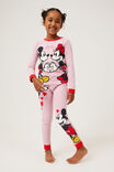 Disney Florence Long Sleeve Pyjama Set, LCN DIS MARSHMALLOW PINK/MICKEY & MINNIE LOVE - alternate image 2