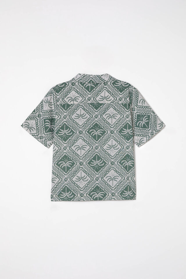 Cabana Short Sleeve Shirt, SWAG GREEN/TILE PALM