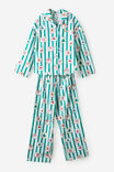 Adult Flannel Xmas Pj Set, ENGLISH IVY/SANTA STAMP - example image 1