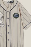 Jurassic Park License Baseball Short Sleeve Shirt, LCN UNI RAINY DAY STRIPE/JURASSIC PARK - alternate image 2
