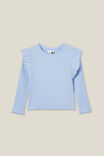 Camiseta - Isla Long Sleeve Ruffle Top, DUSK BLUE - vista alternativa 1