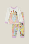 Ava Long Sleeve Pyjama Set Licensed, LCN DIS VANILLA/PRINCESS GIRL GANG - alternate image 1