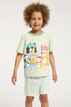 Jordan Short Sleeve Pyjama Set License, LCN BLU GREEN LILY/BLUEY MERRY EVERYTHING - alternate image 1