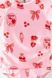 Florence S/S Rashie And Bikini Bottom Set, BALLET PINK/POP RED MOTIFS - example image 2