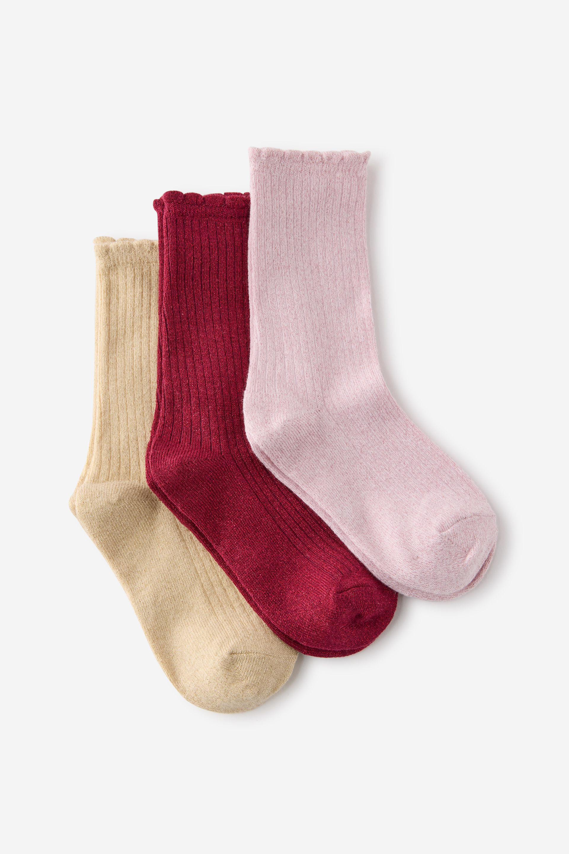 Kids 3Pk Sparkle Socks