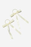 Bailee Bow Hair Tie 2Pk, VANILLA/SATIN - alternate image 1