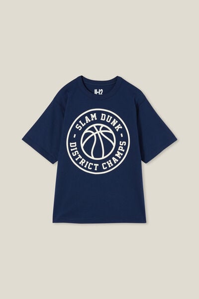Jono Short Sleeve Print Tee, IN THE NAVY/SLAM DUNK DISTRICT CHAMPS