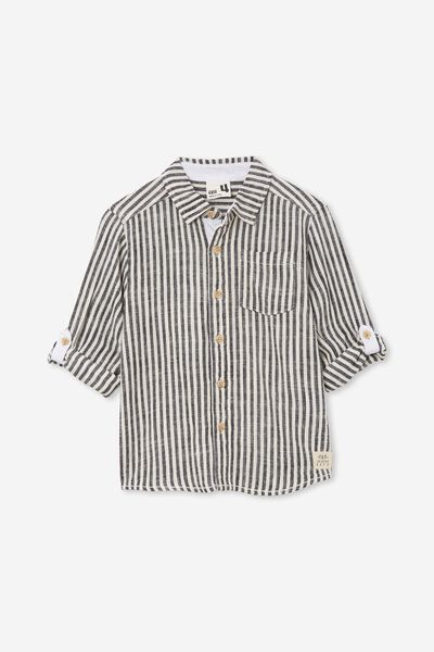 Long Sleeve Prep Shirt, NAVY BLAZER/VANILLA STRIPE