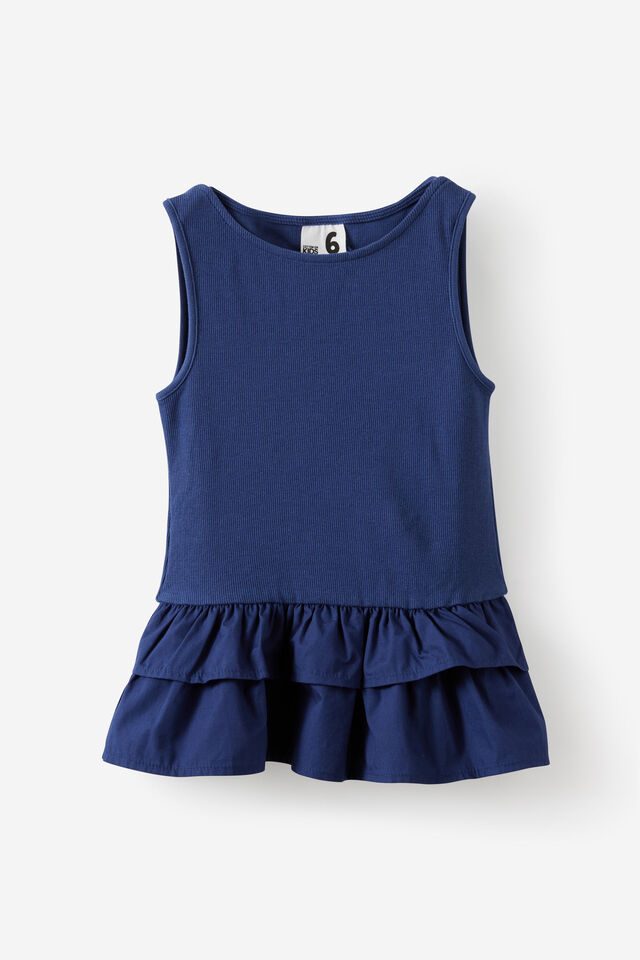 Lily Sleeveless Tiered Top, DENIM NAVY