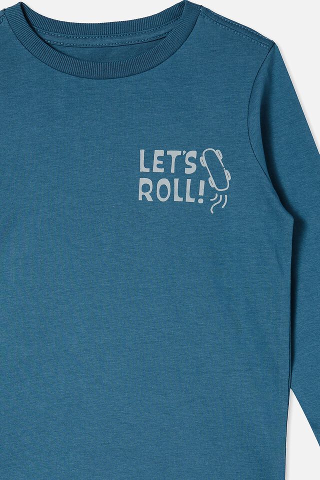 Max Long Sleeve Tee, TEAL STORM/LETS ROLL
