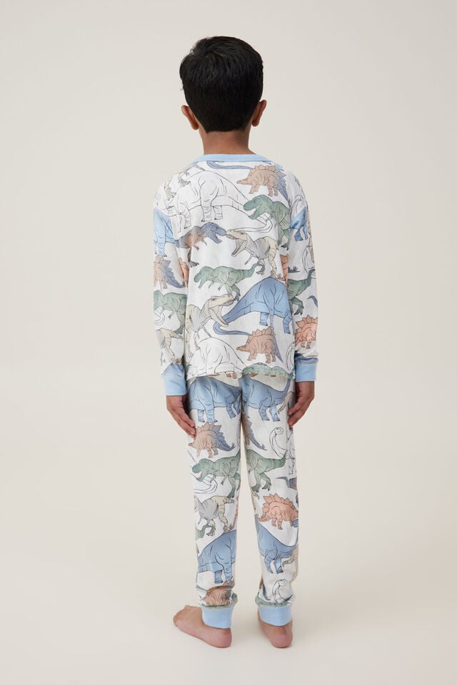 Pijamas - Chuck Long Sleeve Pyjama Set, OATMEALE MARLE/DINO STOMP