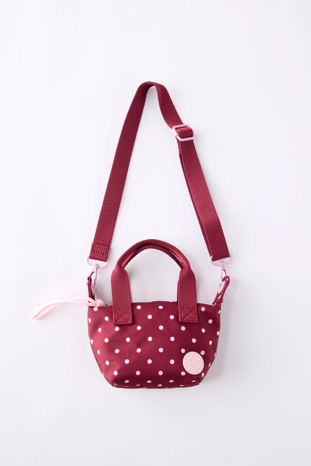 Kids Retro Cross Body Bag, BERRY JAM SPOT