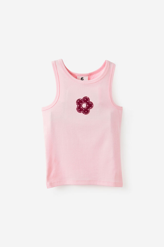 Fitted Essential Racer Back Tank, BALLET PINK/BERRY JAM FLOWER