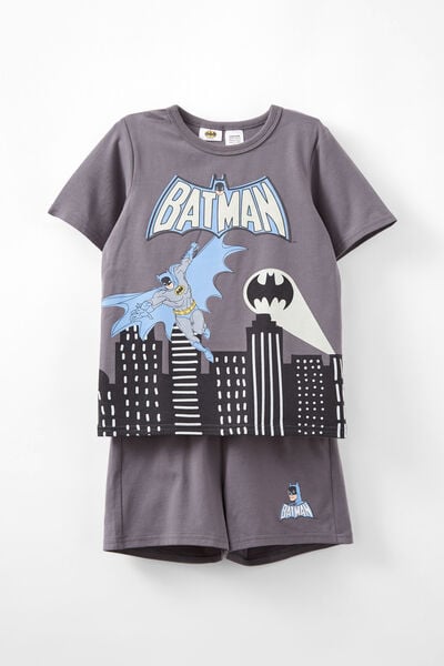 Jordan Short Sleeve Pyjama Set License, LCN WB RABBIT GREY/BATMAN GLOW