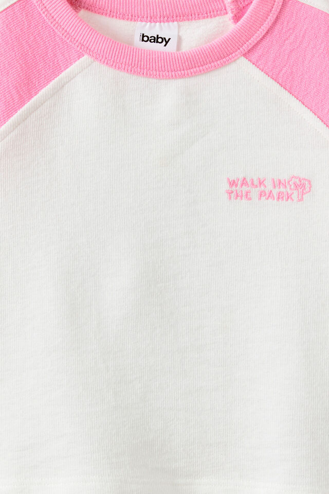 Baby Textured Tee, STRAWBERRY MILK/WALK IN THE PARK