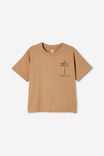Camiseta - Jonny Short Sleeve Print Tee, TAUPY BROWN/CHASING WAVES - vista alternativa 1