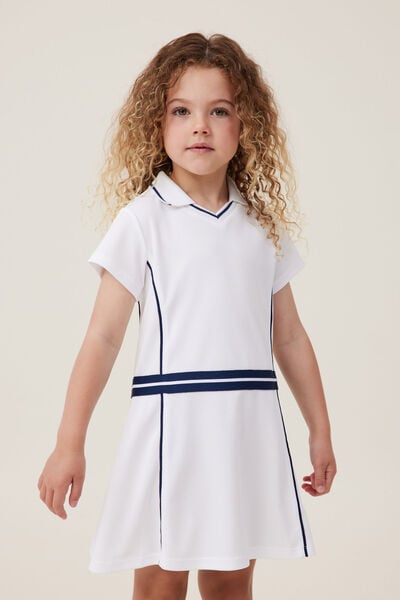 Matilda Tennis Dress, WHITE/NAVY