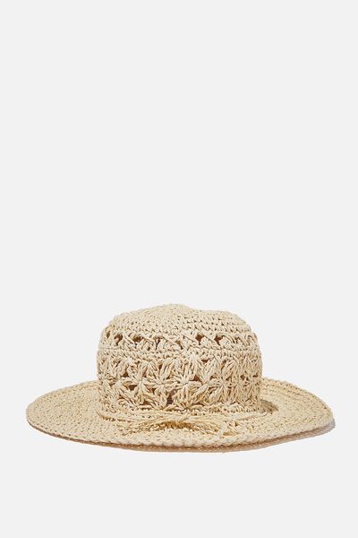 Crochet Floppy Hat, CROCHET NATURAL