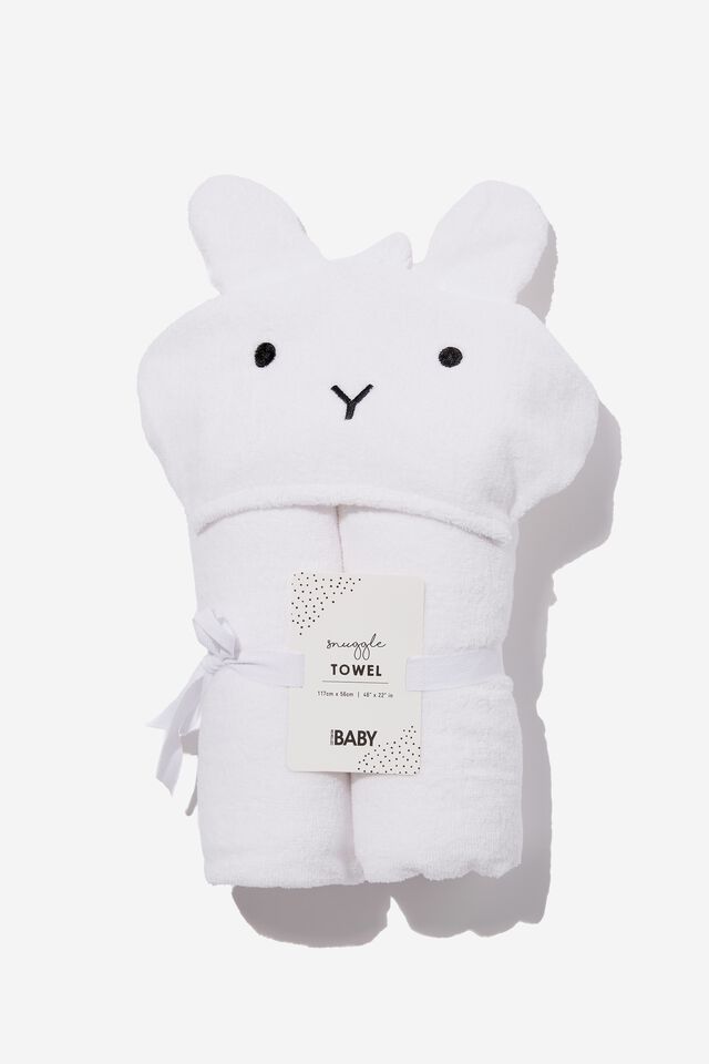 Baby Snuggle Towel, WHITE BUNNY
