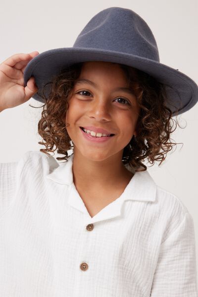 Kids Wide Brim Hat, NAVY/TIES