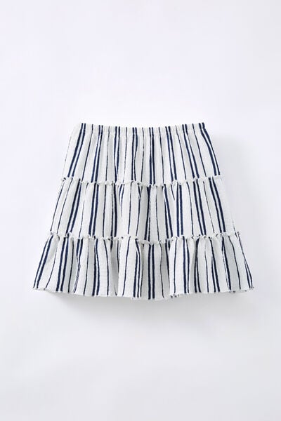 Hallie Tiered Skirt, IN THE NAVY/STRIPE