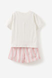 Kelly Short Sleeve Pyjama Set, VANILLA/HEART PJ STRIPE - alternate image 3
