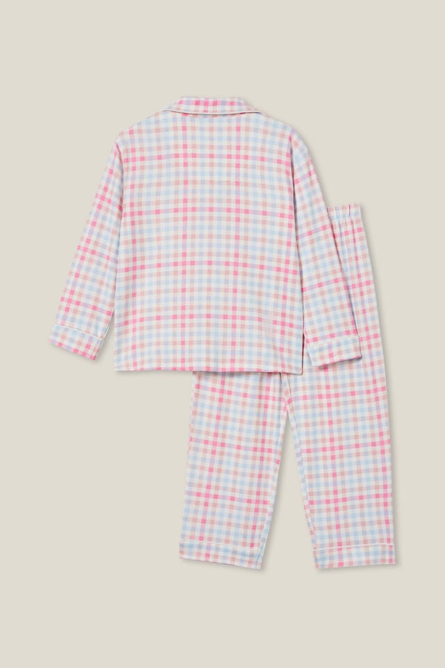 Laila Long Sleeve Pyjama Set, PINK PUNCH/ACADEMIA PLAID
