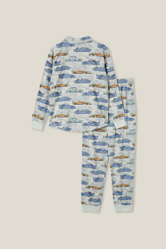Wilson Long Sleeve Pyjama Set, WINTER GREY/FAST CARS