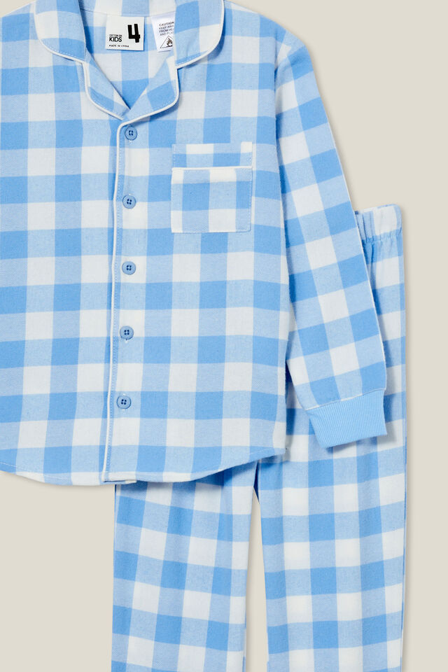 William Long Sleeve Pyjama Set, DUSK BLUE/GINGHAM