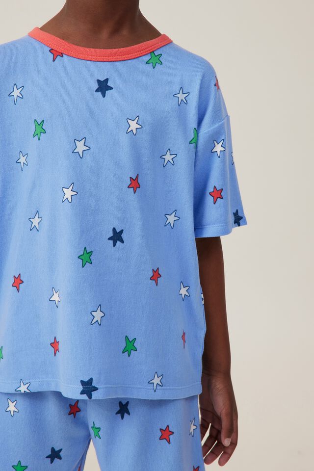 Damon Short Sleeve Pyjama Set, DUSK BLUE/ALL THE STARS