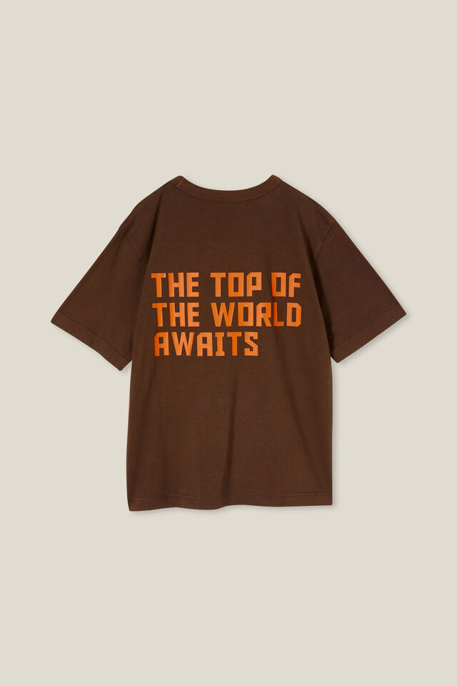 Jono Short Sleeve Print Tee, HOT CHOCCY/THE TOP OF THE WORLD AWAITS