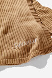 Organic Rib Knit Blanket - Personalised, TAUPY BROWN - alternate image 2