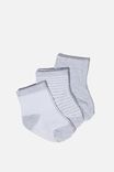 3Pk Baby Socks, GREY MARLE - alternate image 1