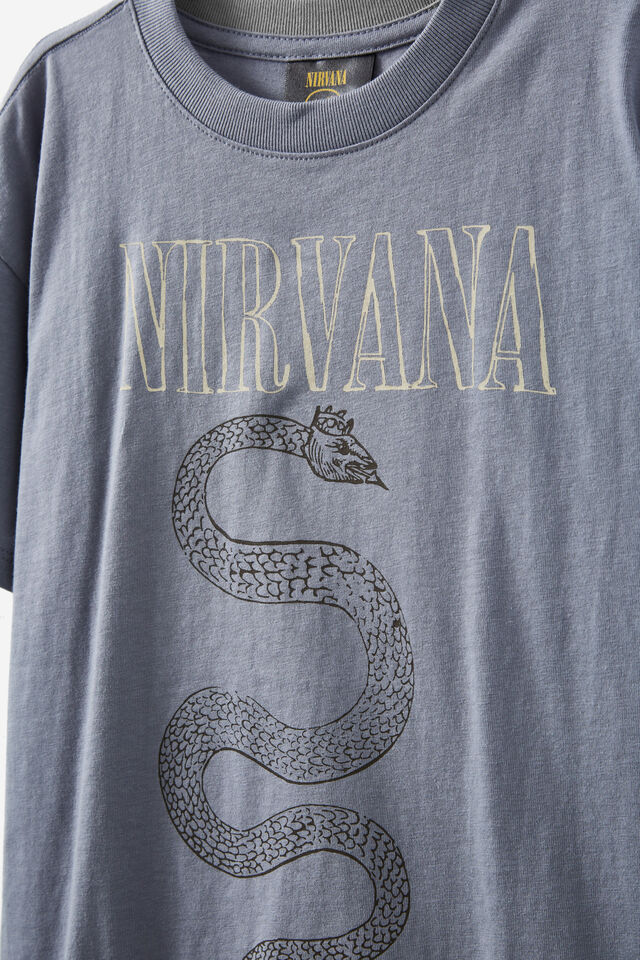 Nirvana Drop Shoulder Short Sleeve Tee, LCN MT STEEL/NIRVANA SERVE THE SERVANTS