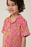 Riley Kids Unisex Short Sleeve Pyjama Set, ANTHURIUM RED/GINGERBREAD CANDY STRIPE - alternate image 2