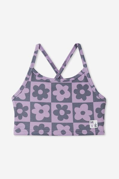 The Strappy Crop Top, PALE VIOLET/CHECKER DAISY