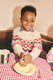 Boys Cosy Crew Neck Sweater, OATMEAL FAIRISLE - example image 2