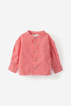 Baby Woven Long Sleeve Shirt, VARSITY RED STRIPE - example image 1