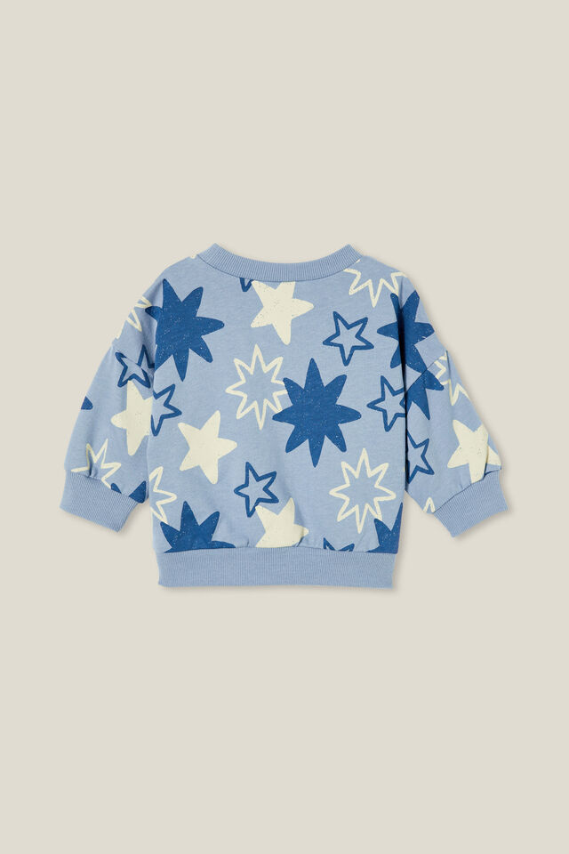 Alma Drop Shoulder Sweater, DUSTY BLUE/SKETCHY STARS