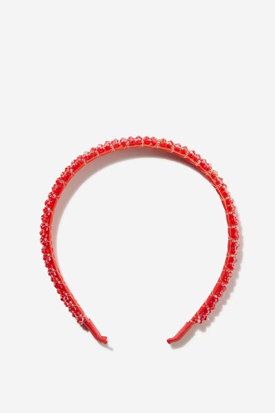 Luxe Headband, FLAME RED SPARKLE