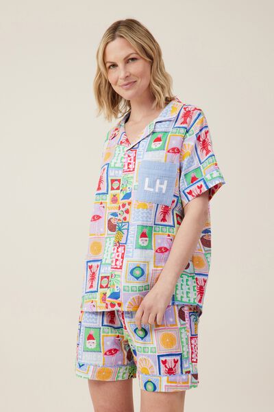 Carter  Short Sleeve Pyjama Set Personalised, MULTI/XMAS VACAY