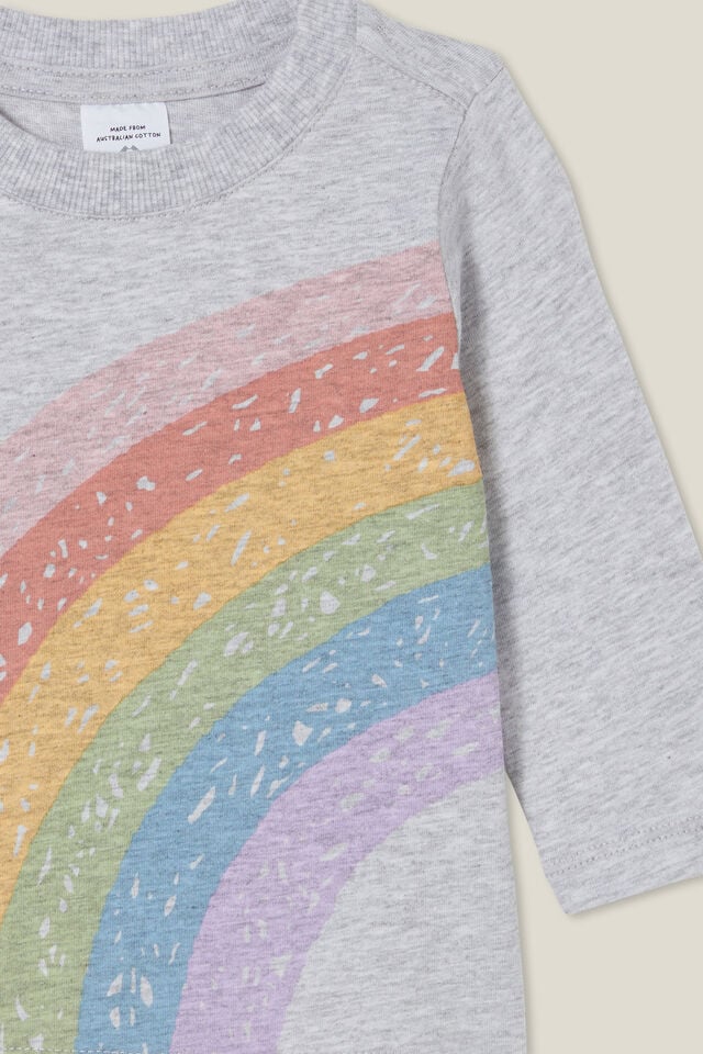 Camiseta - Jamie Long Sleeve Tee, CLOUD MARLE/SKETCHY RAINBOW