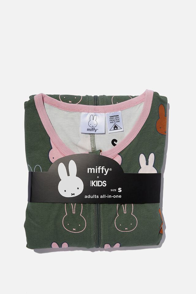 Adults Unisex Long Sleeve All In One Licensed, LCN MIF SWAG GREEN MARSHMALLOW PINK MIFFY