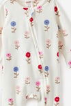 Growie Long Sleeve Zip Romper, VANILLA/SWEET BLOOMS - example image 3