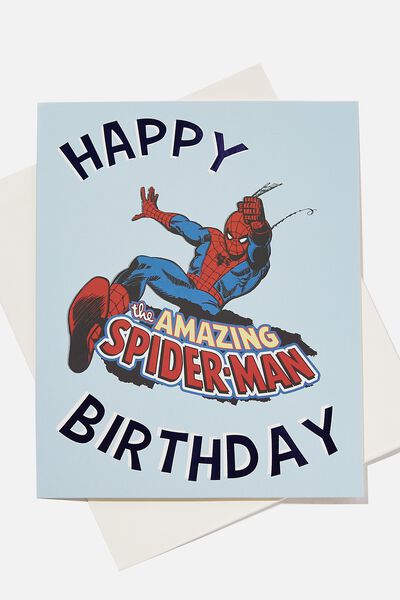 Licensed Birthday Gift Card, LCN SPIDERMAN SKY HAZE
