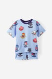 Snoozesoft Short Sleeve Boxer Pj Set Personalised, LCN MAR CLOUD BLUE/AVENGERS - example image 2
