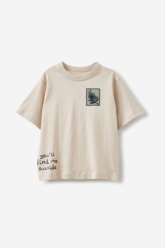 Jonny Short Sleeve Graphic Print Tee, RAINY DAY/DEEP SAGE YOU LL FIND ME OUTSIDE