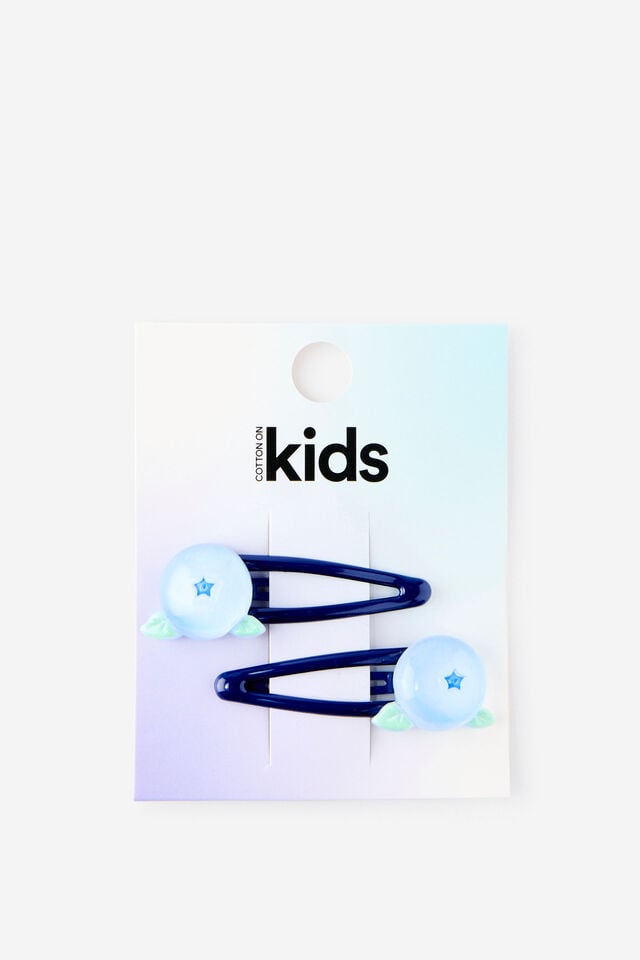Kids Multi Pack Snap Hair Clips, DENIM NAVY/BLUEBERRIES