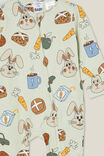 The Long Sleeve Zip Romper, GREEN LILLY/EASTER TREATS - alternate image 2