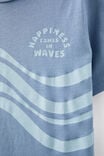 Jonny Short Sleeve Print Tee, DUSTY BLUE/HAPPINESS COMES IN WAVES - alternate image 2